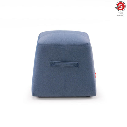 Velvet Ottoman in Dark Blue