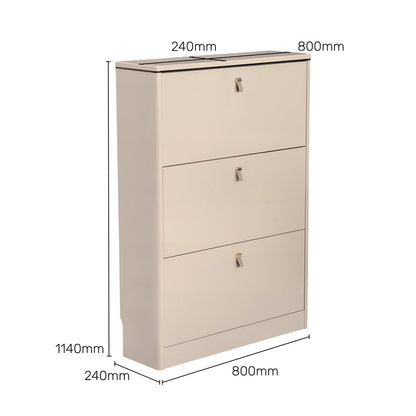 Shoe Cabinet with Pull-Down Foldable Drawers
