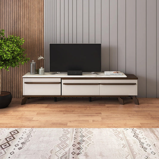 Extendable TV Unit with Marble Finished Top