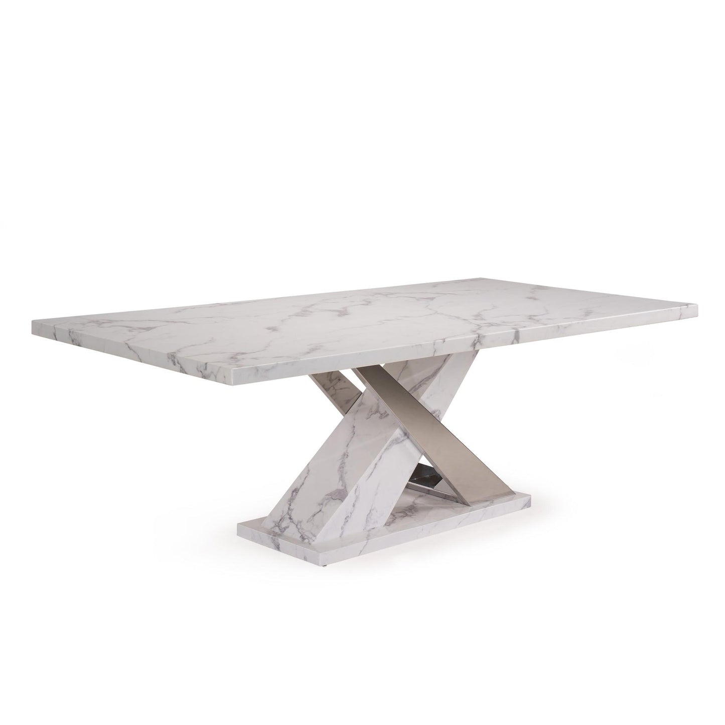 8 Seater Dining Set with Marble Finished Top