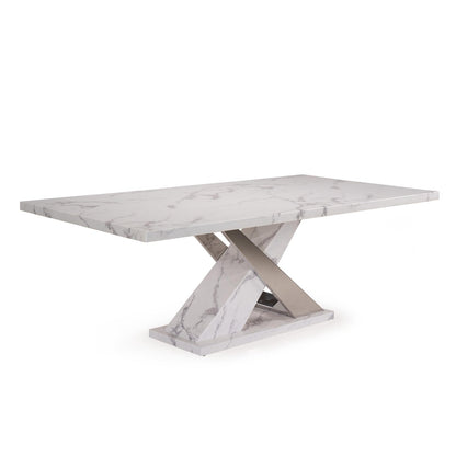 8 Seater Dining Set with Marble Finished Top