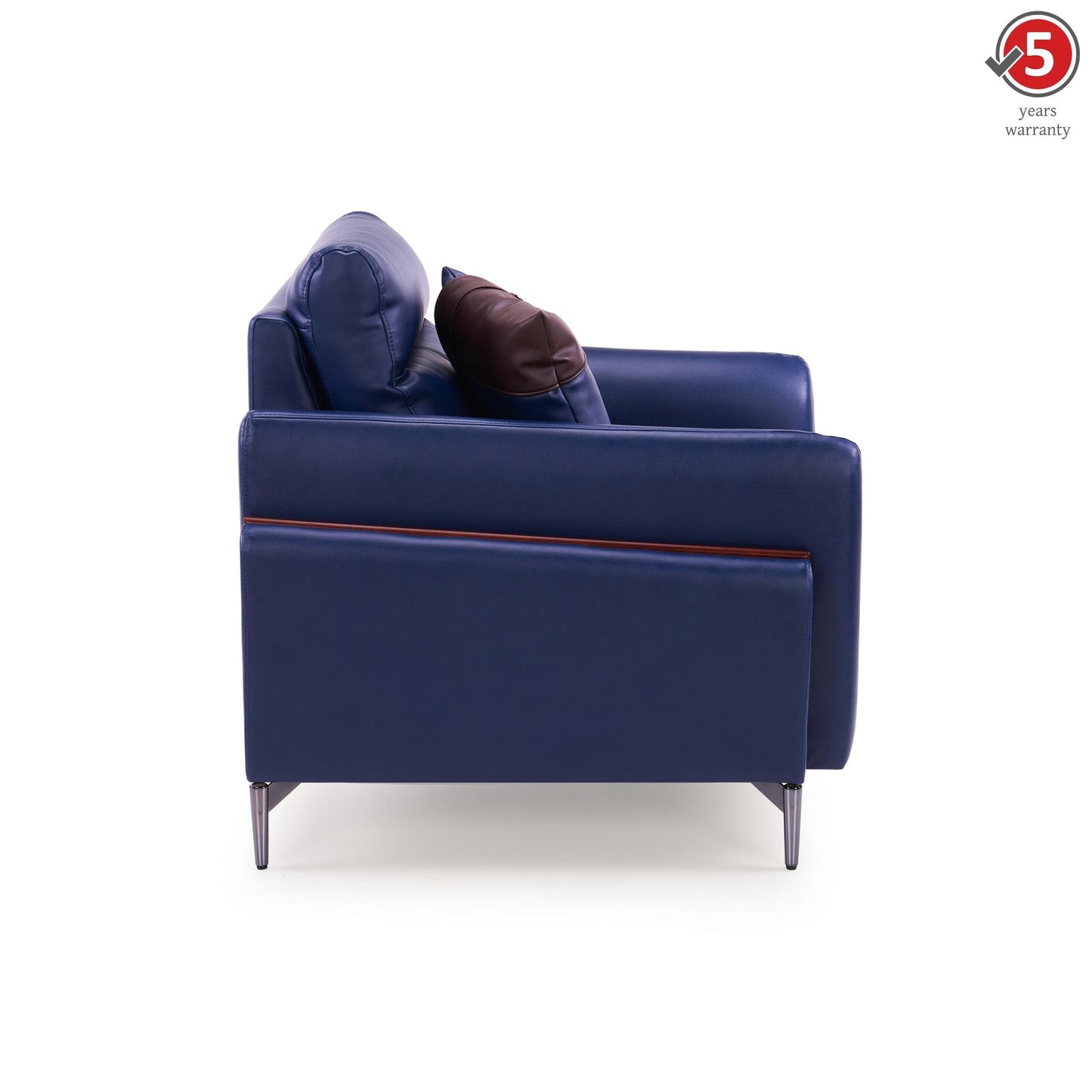 Leatherette 1 Seater Sofa in Galaxy Blue