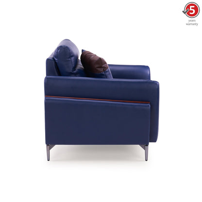 Leatherette 1 Seater Sofa in Galaxy Blue