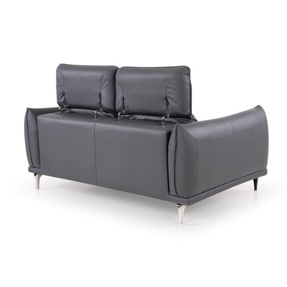 Leather 2 Seater Sofa with Adjustable Headrest