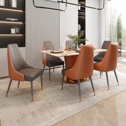 6 Seater Dining Set with Marble Finished Top