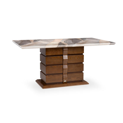 6 Seater Dining Set with Marble Finished Top