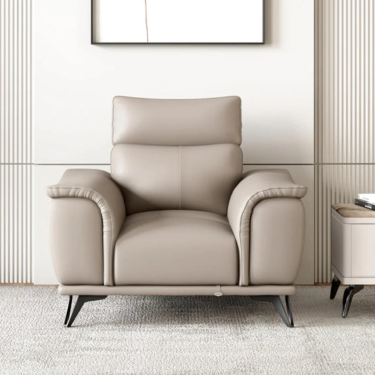 Leather 1 Seater Sofa in Bisque Beige
