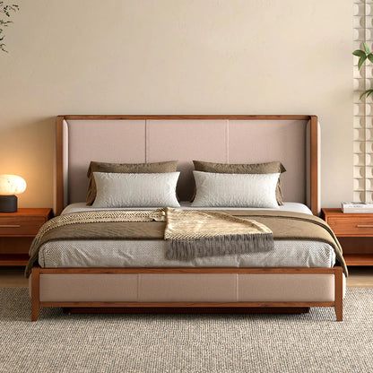 Upholstered Queen Size Bed with Hydraulic Storage