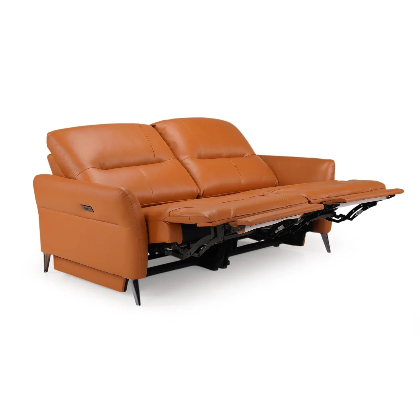 Leather 2 Seater Power Recliner with Charging Ports