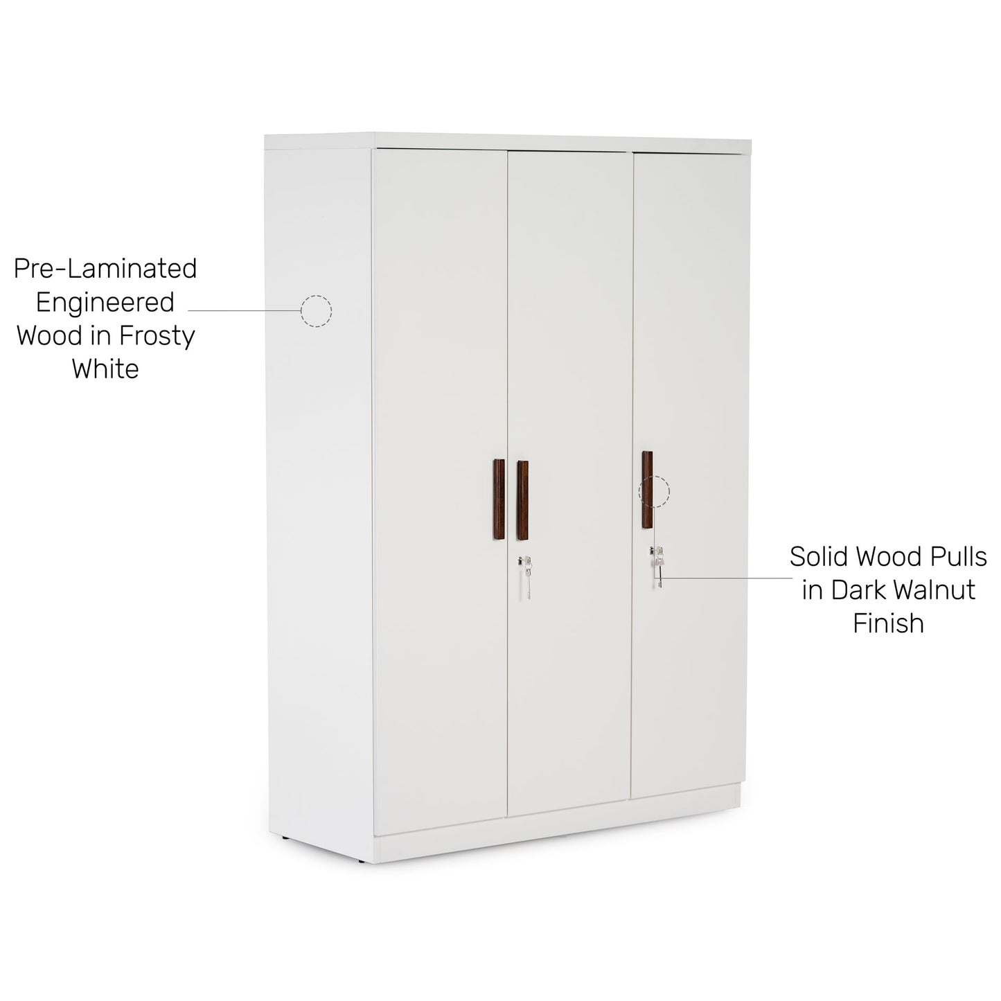 3 Door Wardrobe in Frosty White