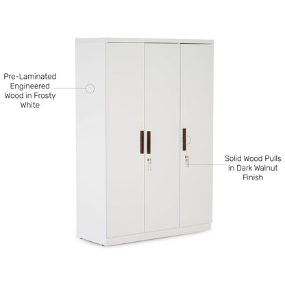 3 Door Wardrobe in Frosty White