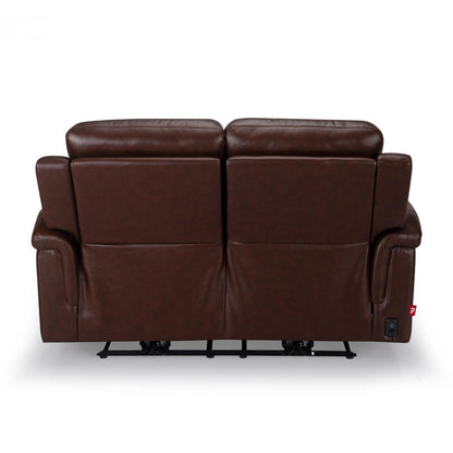 Leather 2 Seater Power Recliner with 2 USB Ports