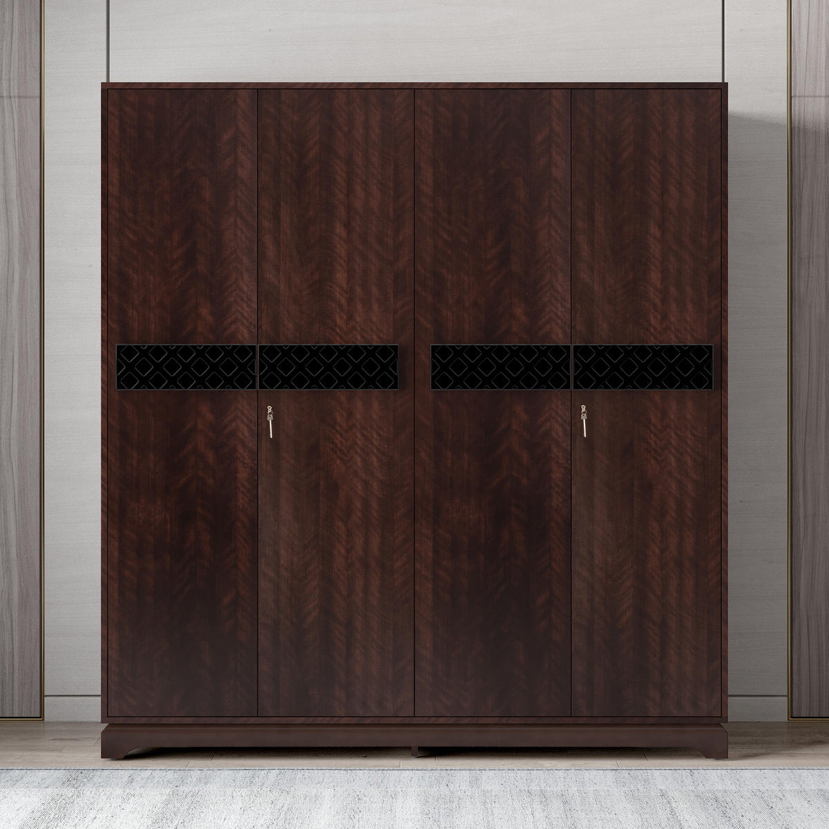 4 Door Wardrobe in Omaha Cherry Finish