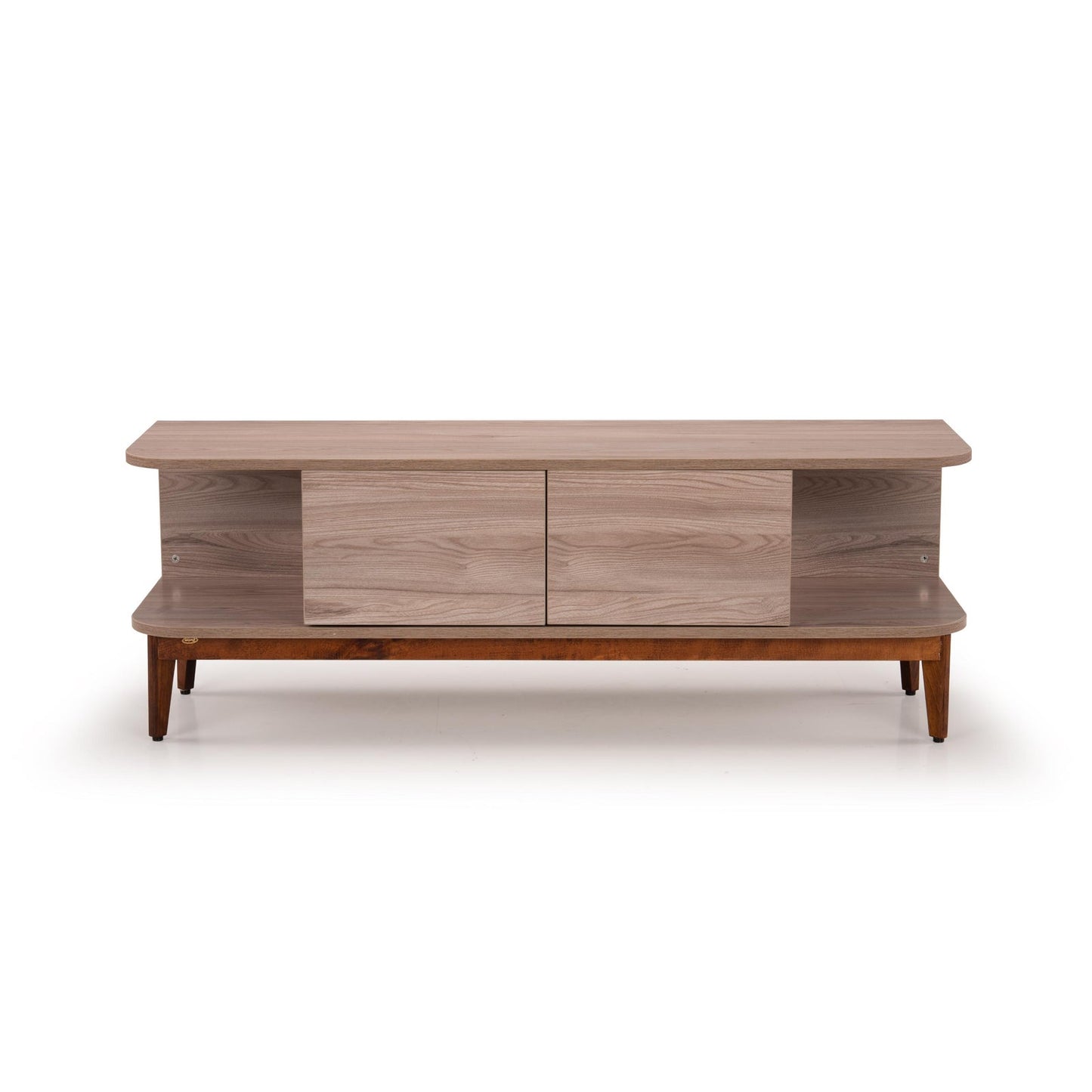 TV Unit in Light Grey Finish with Laminate Top