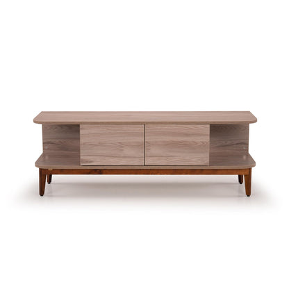 TV Unit in Light Grey Finish with Laminate Top