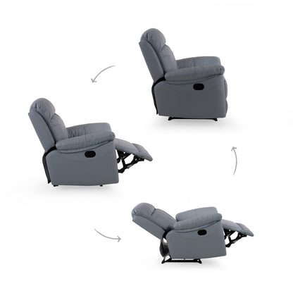 Leatherette 1 Seater Manual Reclining Sofa