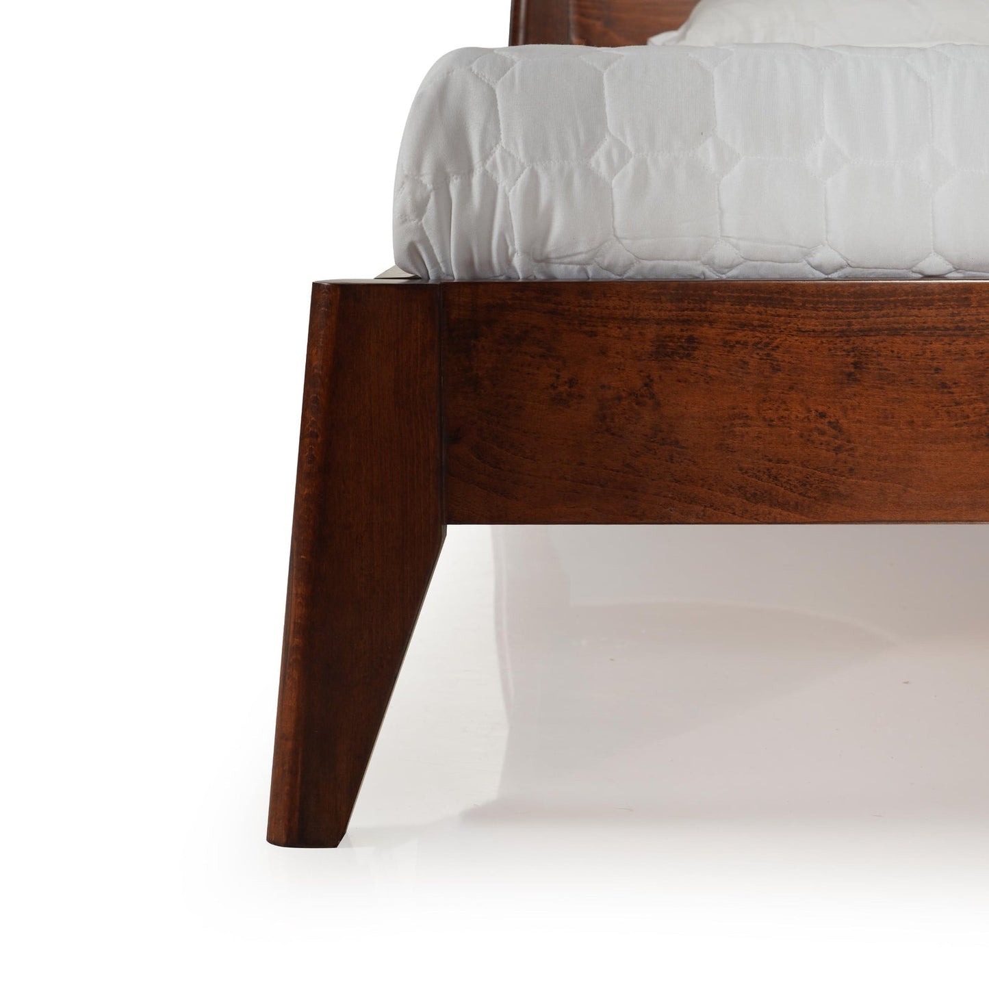 Solid Wood Single Size Bed, Dark Oak Finish