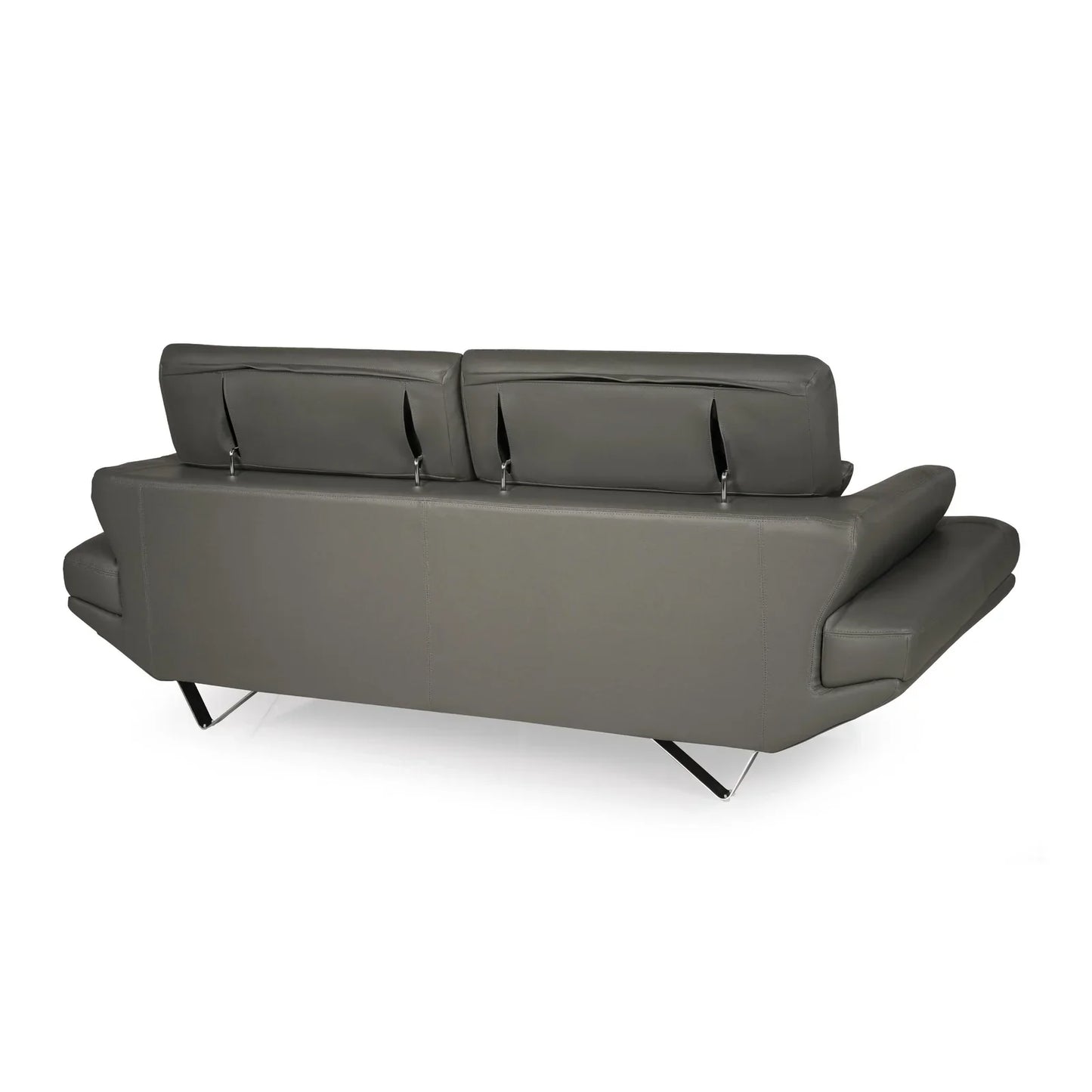 Leatherette 3 Seater Sofa with Adjustable Headrest