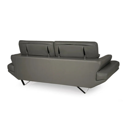 Leatherette 3 Seater Sofa with Adjustable Headrest