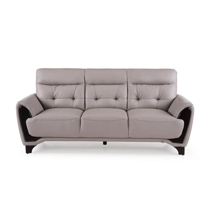 Leather 3 Seater Sofa in Light Grey
