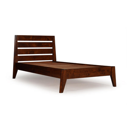 Solid Wood Single Bed with Memory Foam Mattress