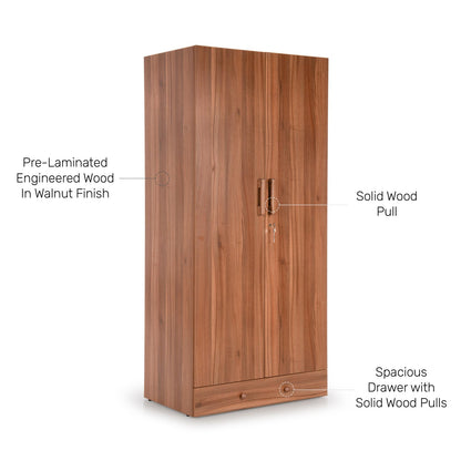 2 Door Wardrobe with External Drawer