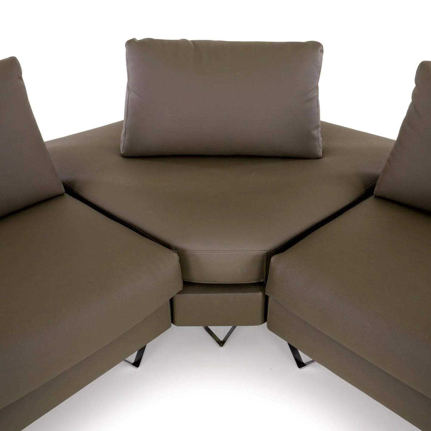 Leatherette Sectional Sofa with USB Port