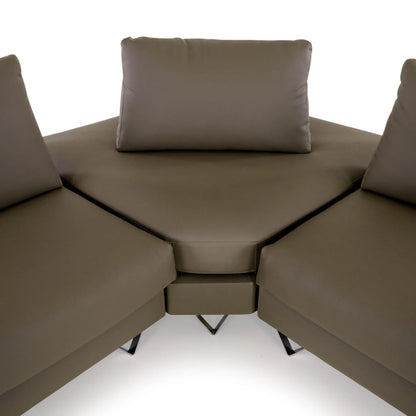 Leatherette Sectional Sofa with USB Port