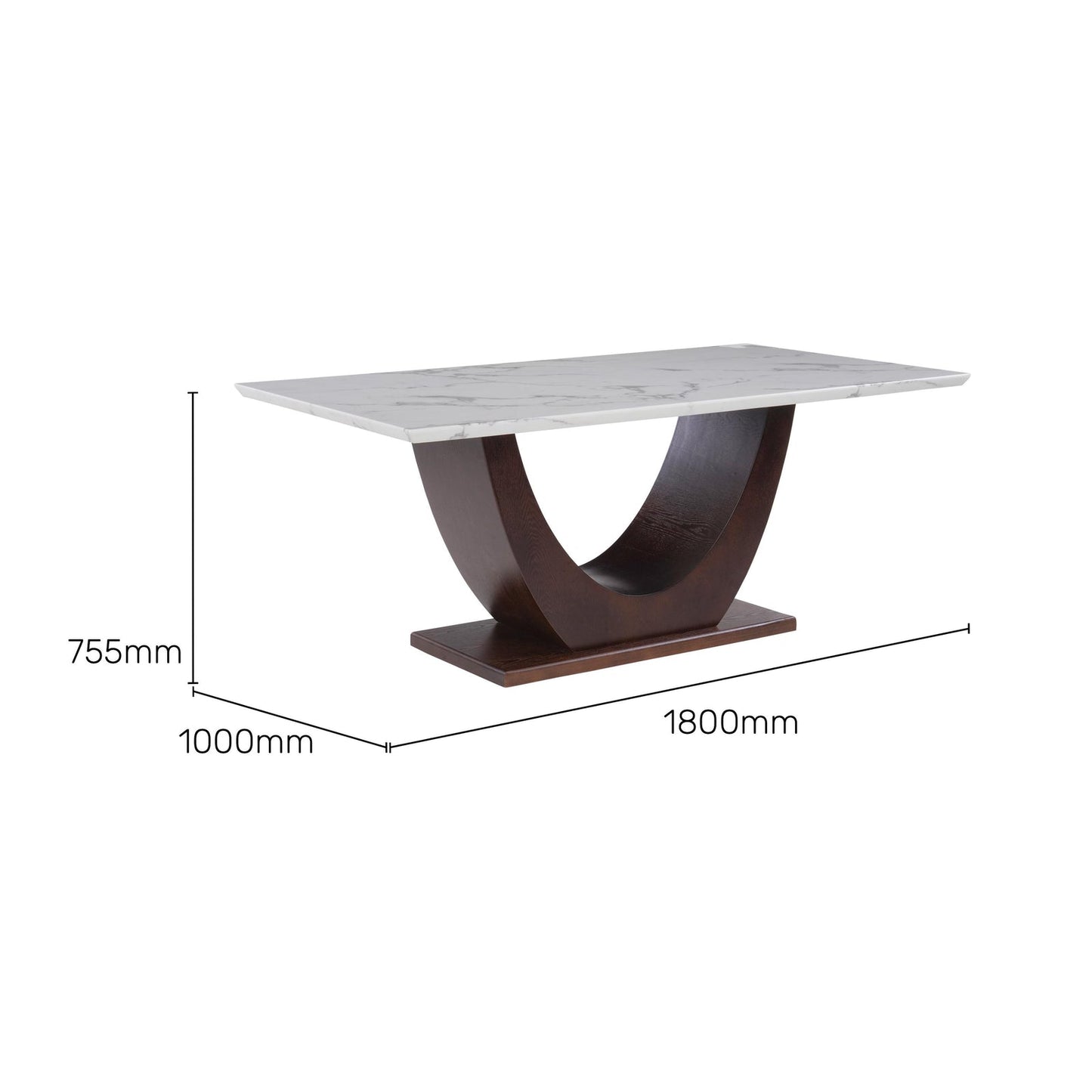6 Seater Dining Set with Marble Finished Top