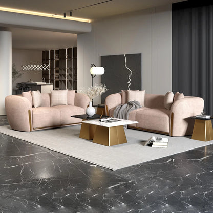 Textured Velvet 2 Seater Sofa in Ashen Beige