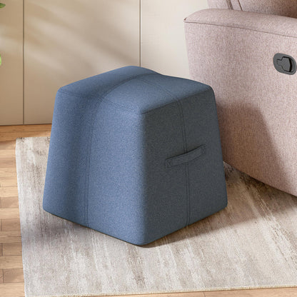 Velvet Ottoman in Dark Blue