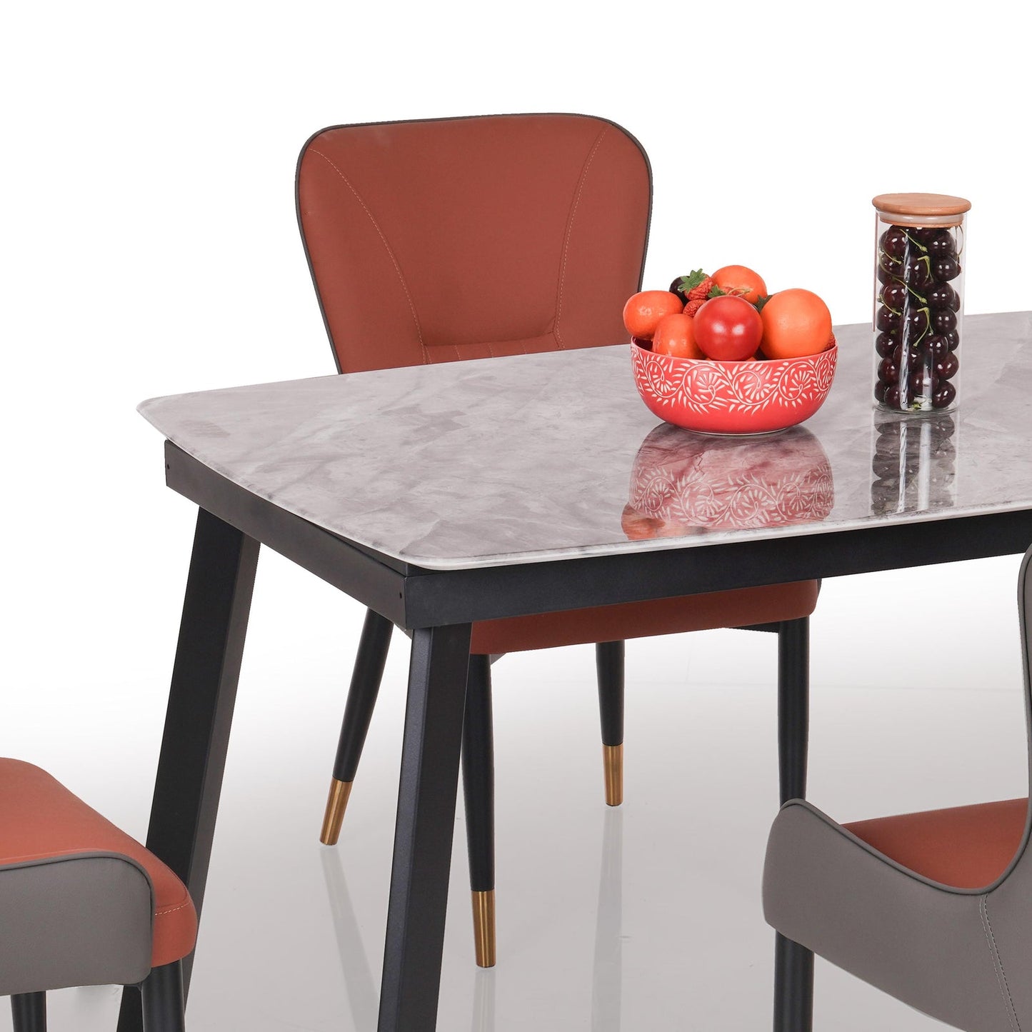 Natural Stone 4 Seater Dining Set in Marble Finish