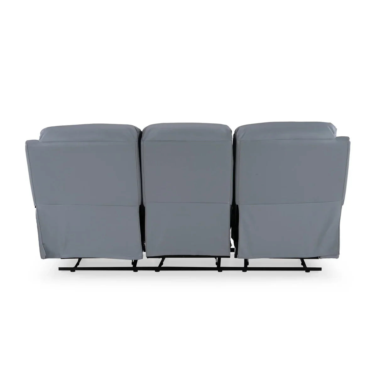 Leatherette 3 Seater Reclining Sofa in Smoke Grey
