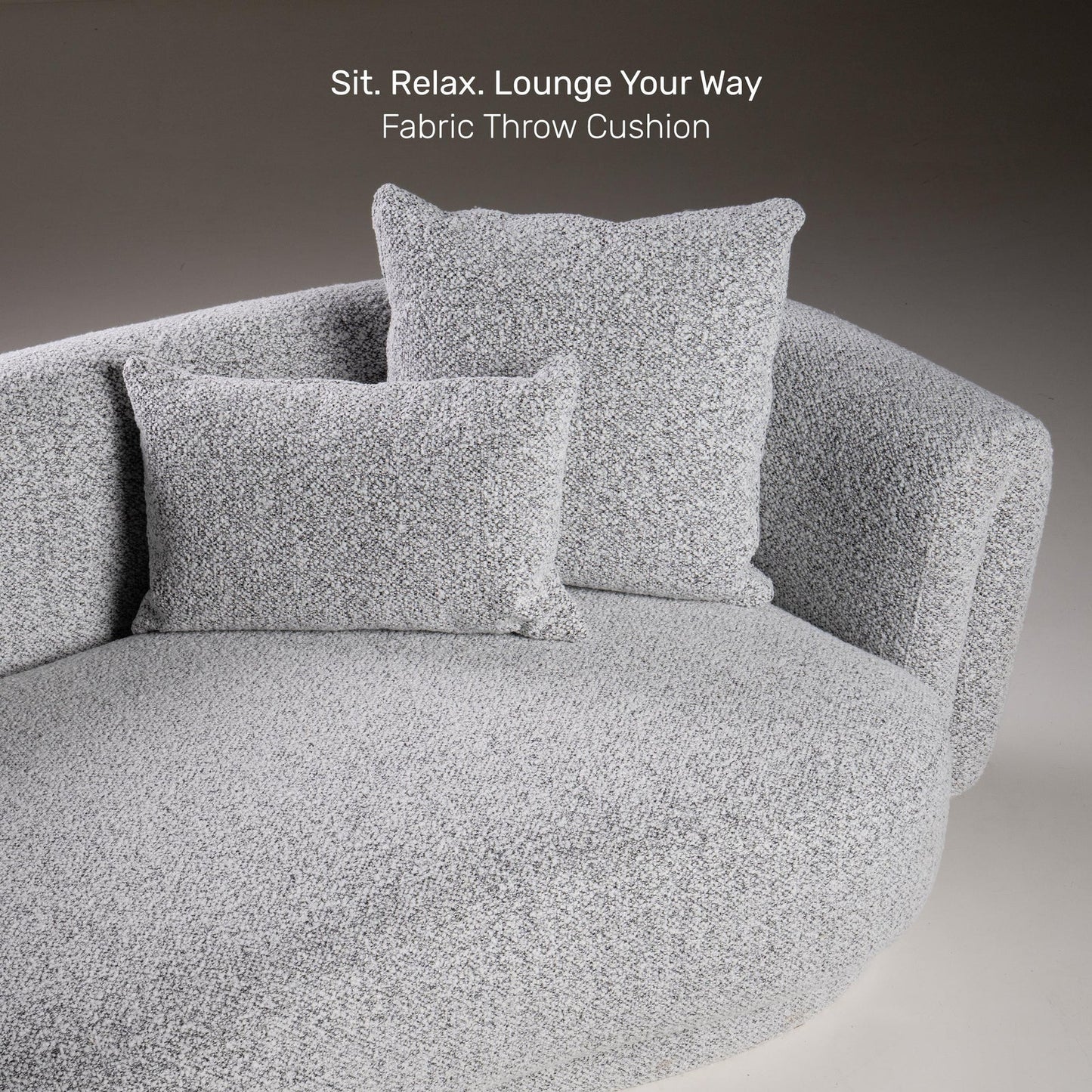 Boucle 2 Seater Curved Sofa in Moonlight Grey