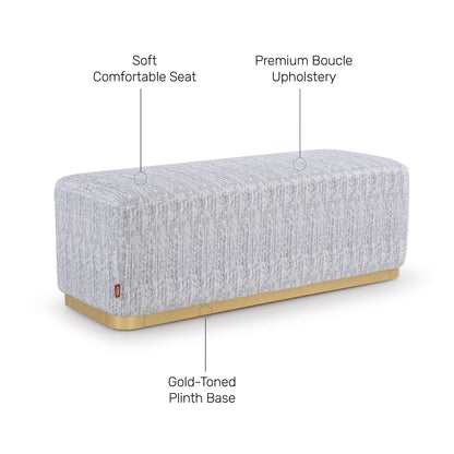 Boucle Bench in Dusk Grey