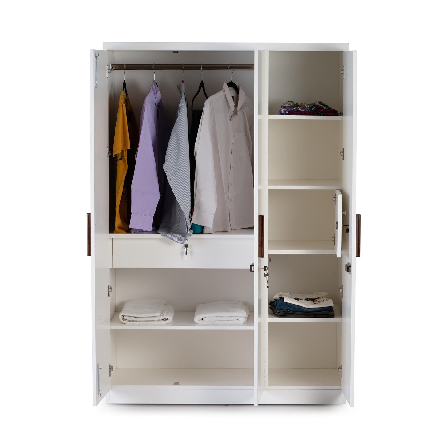 3 Door Wardrobe in Frosty White
