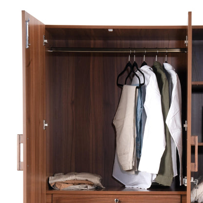 3 Door Wardrobe in Walnut Finish