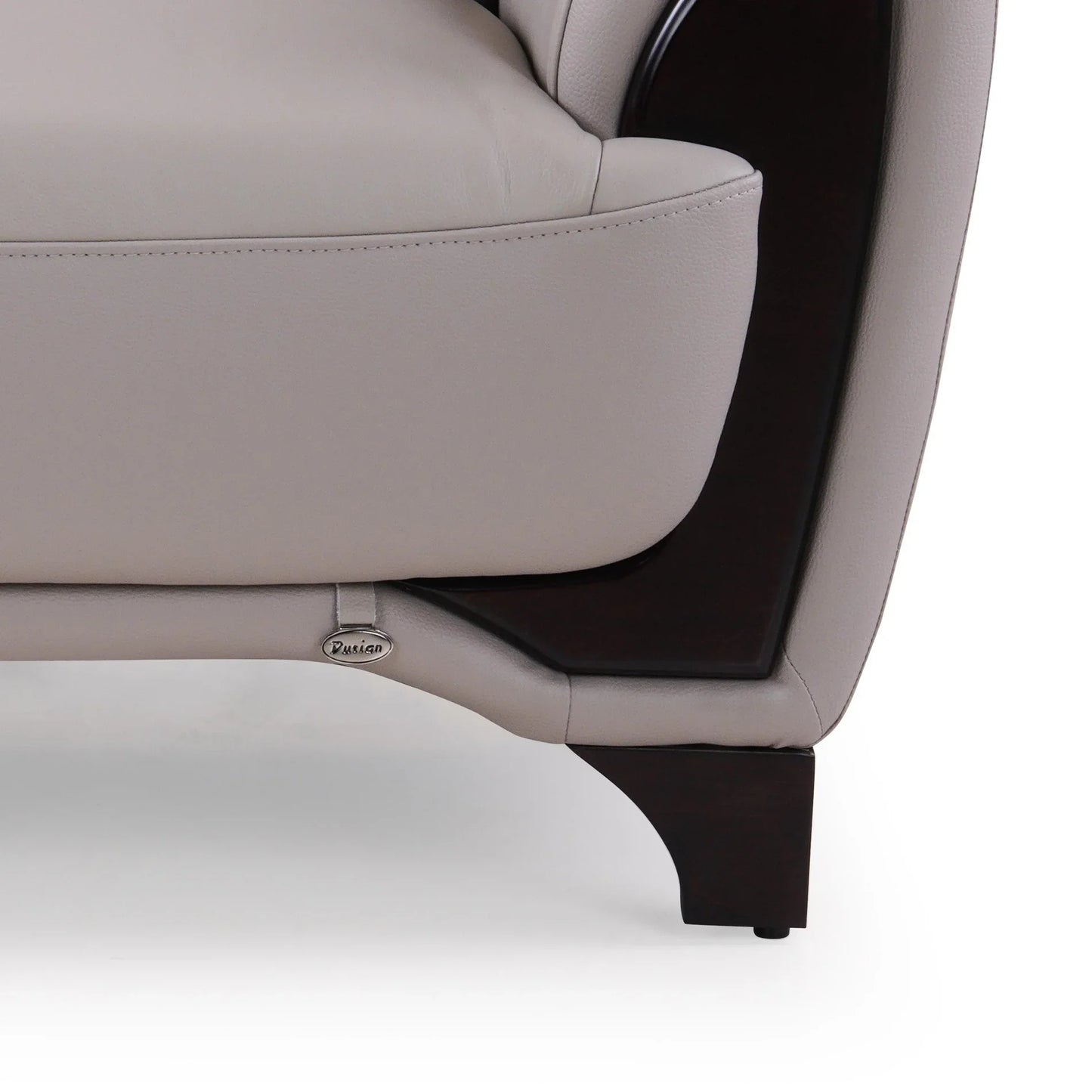 Leather 3 Seater Sofa in Light Grey