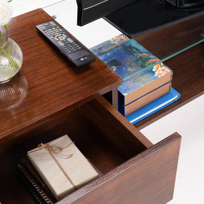 Veneer TV Unit in Dark Oak Finish