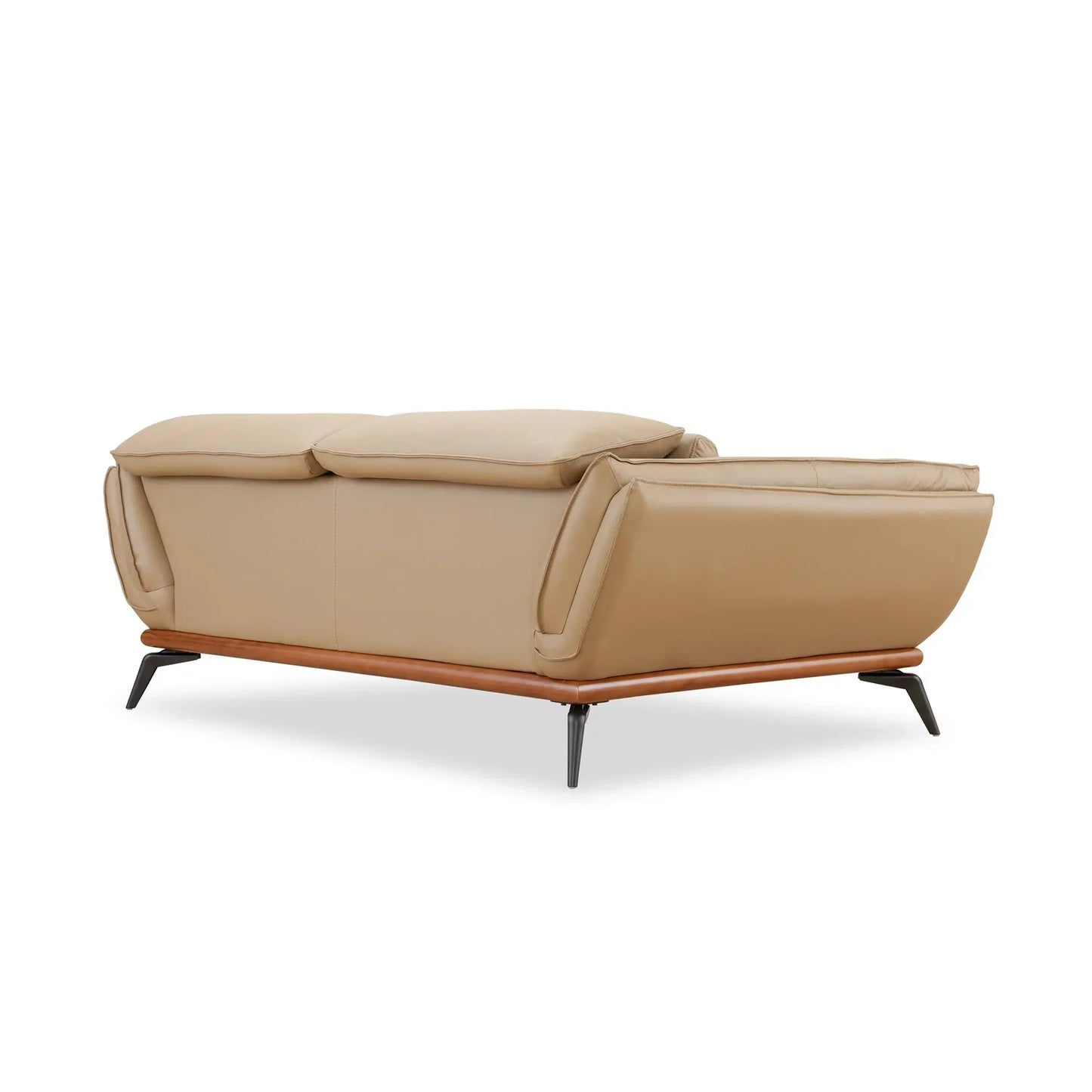 Leather 2 Seater Sofa in Dark Khaki