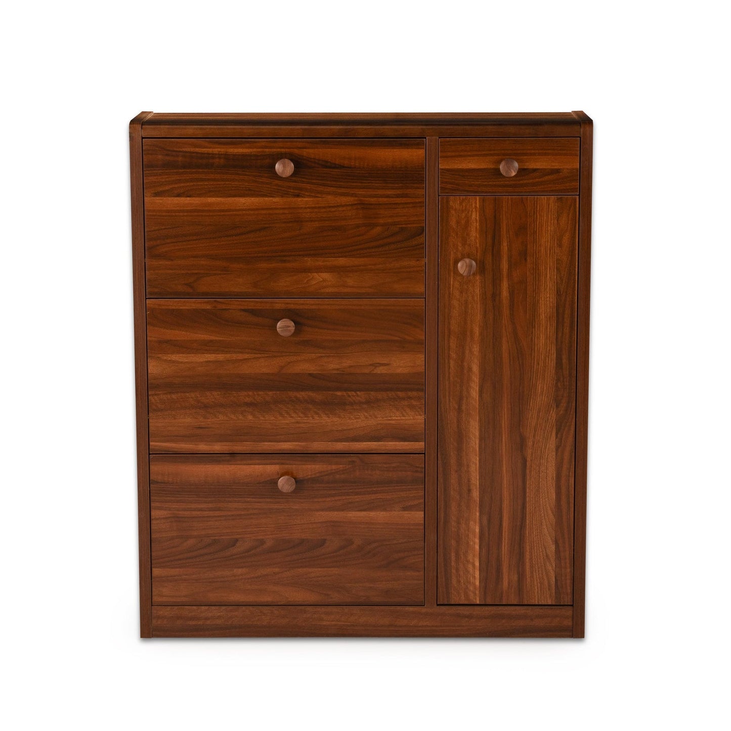 Shoe Cabinet with Pull-Down Foldable Drawers