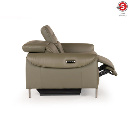 Leather 3 Seater Power Recliner with Charging Ports