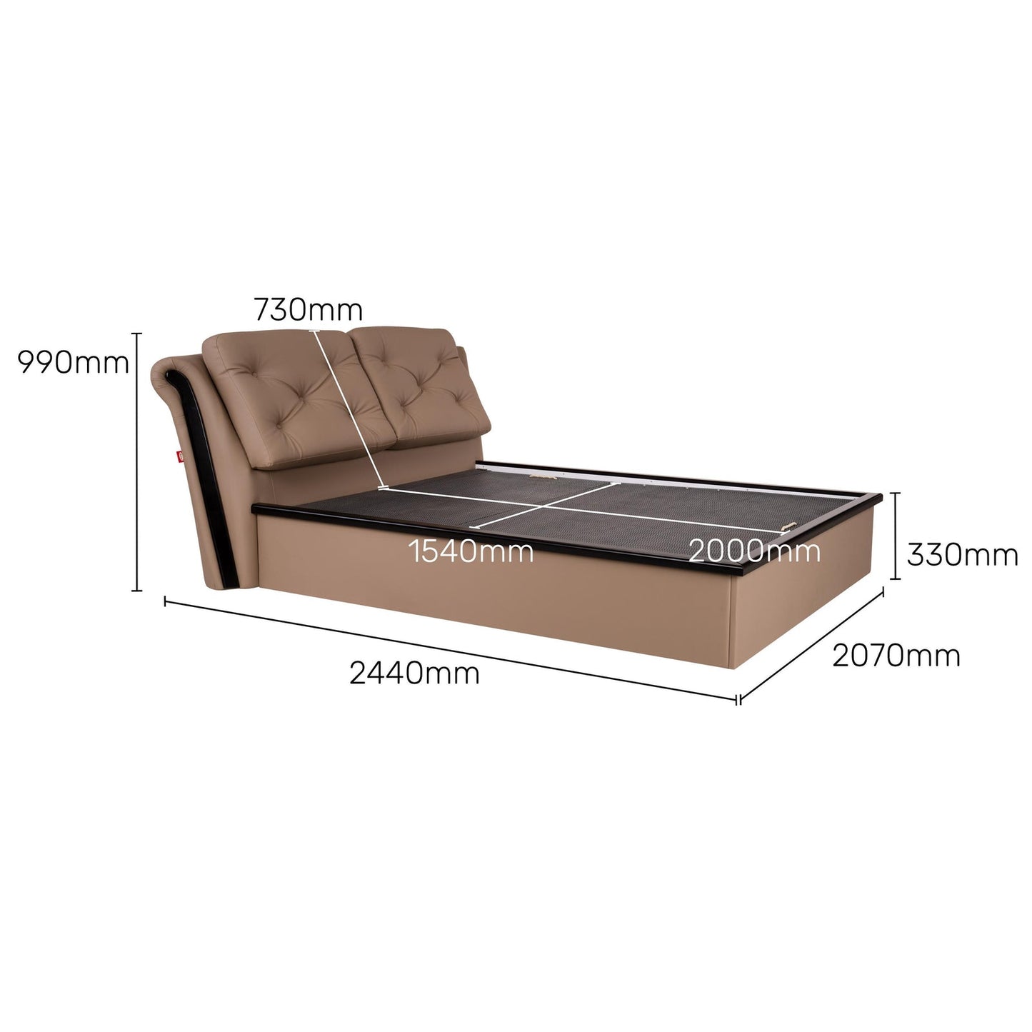 Upholstered Queen Size Bed with Hydraulic Storage