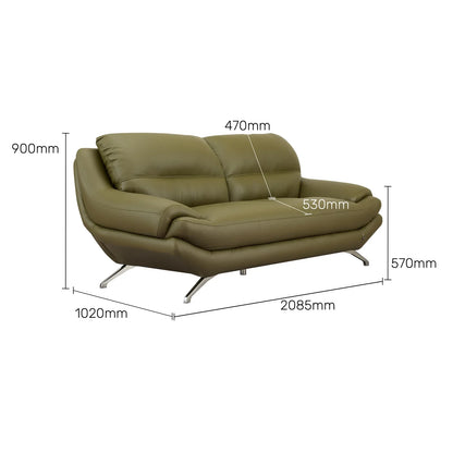 Leatherette 3 Seater Sofa in Olive Green