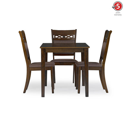 Veneer 4 Seater Dining Set in Coffee Brown