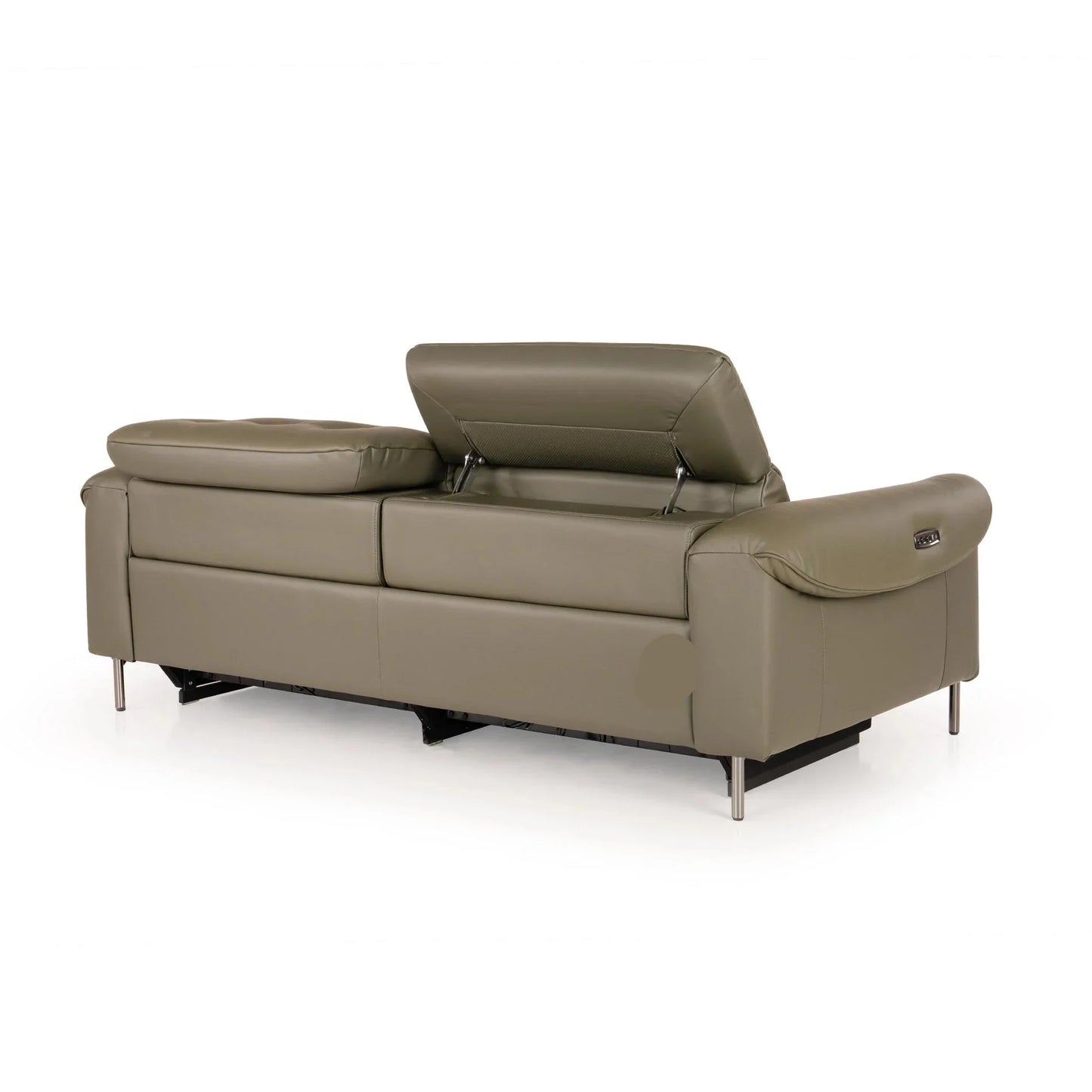 Leather 3 Seater Power Recliner with Charging Ports