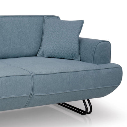 Boucle 3 Seater Sofa with Flip-Down Backrest