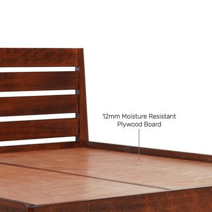 Solid Wood King Size Bed in Dark Oak Finish