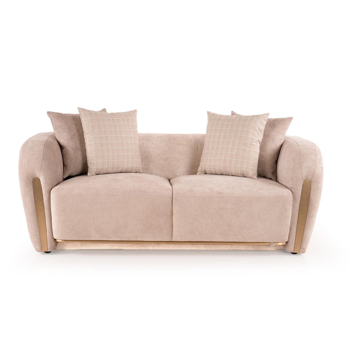 Textured Velvet 2 Seater Sofa in Ashen Beige