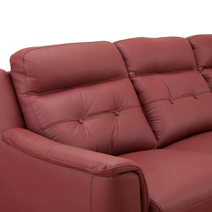 Leather 3 Seater Sofa in Brick Red